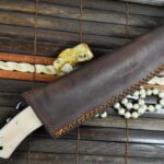 CUSTOM HANDMADE DAMASCUS HUNTING KNIFE - BOWIE KNIFE WITH SHEATH - Image 4