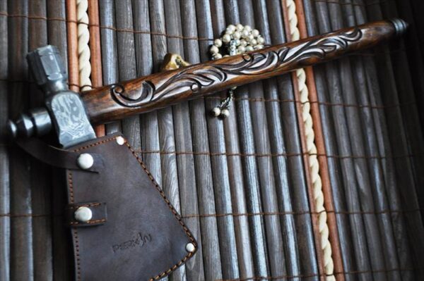 Tomahawk Axe with Beautiful Walnut Hatchet - Image 3