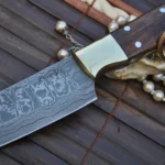 Custom Handmade Damascus Chef Knife with Walnut Handle