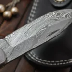 Lockback Knife - Custom Made Damascus Folding Knife - Image 3