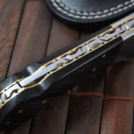 Lockback Knife - Custom Made Damascus Folding Knife - Image 4