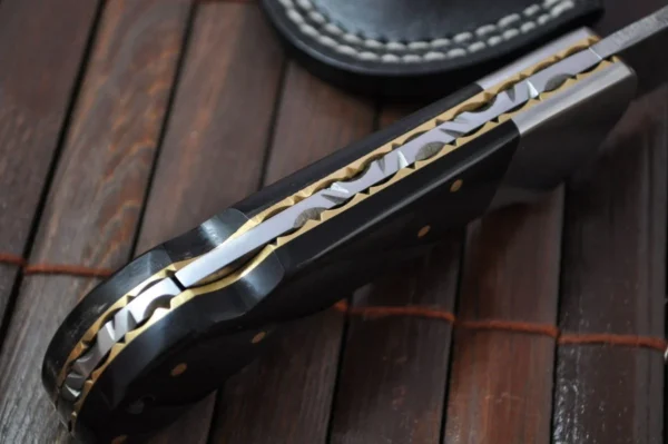Lockback Knife - Custom Made Damascus Folding Knife - Image 4