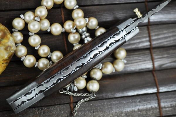 Custom made Damascus Folding Knife - Perkins English Handmade knives - MW - Image 4