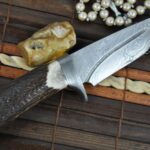 Custom Made Damascus Hunting Knife - Image 3
