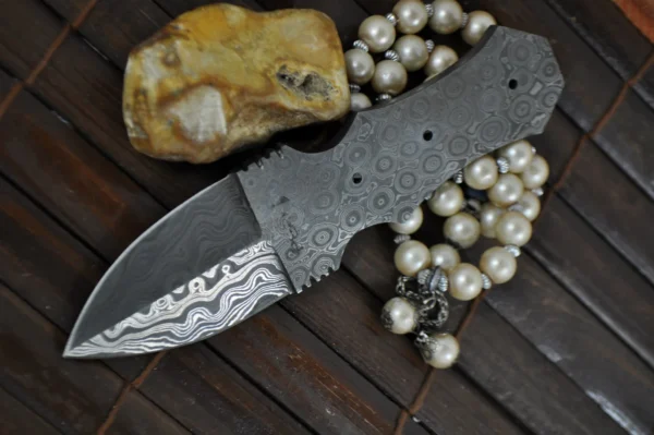 Custom Hand Forged Damascus Blank Blade - 6 Inches