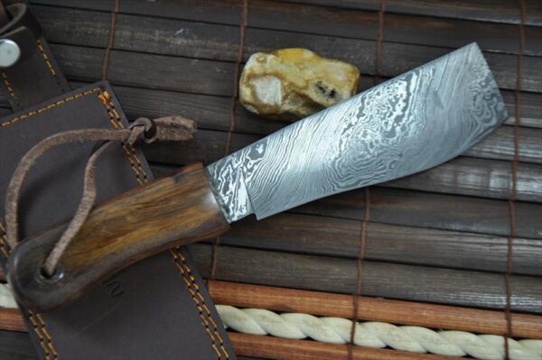 Custom Made Handmade Damascus Hunting Knife - Machete Work Of Art - Image 2