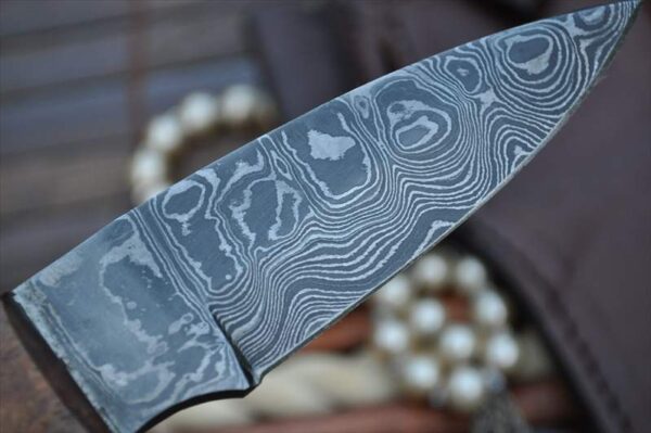 Damascus Hunting Knife With Sharpener And Sheath - Image 3