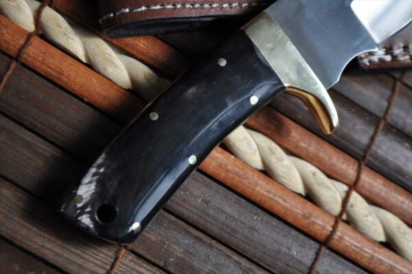 Handcrafted Hunting Knife with Bull Horn Handle - Image 4
