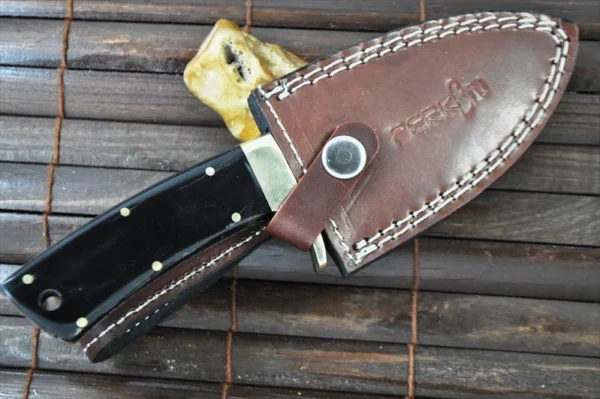 Handcrafted Hunting Knife with Bull Horn Handle - Image 5
