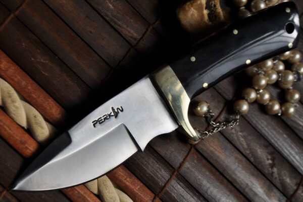 Handcrafted Hunting Knife with Bull Horn Handle