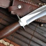 Handmade 440c Steel Hunting Knife with Burl Wood - Image 2