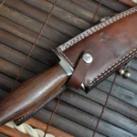 Handmade 440c Steel Hunting Knife with Burl Wood - Image 5