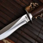 Handmade 440c Steel Hunting Knife with Burl Wood