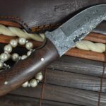 Handcrafted Damascus Steel Hunting Knife - Unique File Work In Spine - Image 2