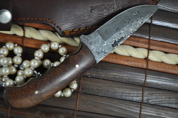 Handcrafted Damascus Steel Hunting Knife - Unique File Work In Spine - Image 2