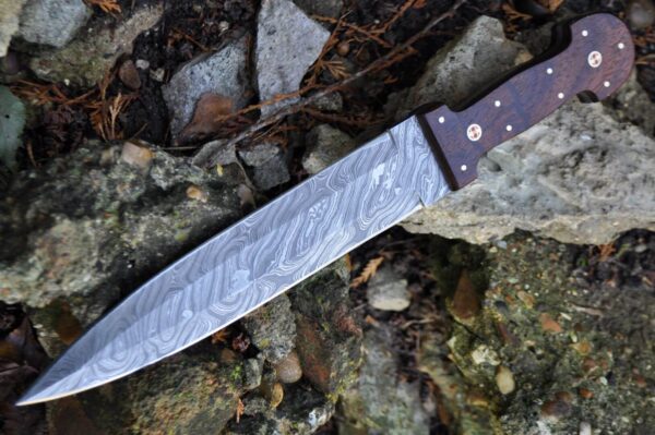 Handcrafted Damascus Hunting Knife Double Edge - Beautiful Handle - Image 2
