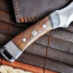 Handcrafted Hunting 440c Steel Knife with Burl Wood Handle - Image 2