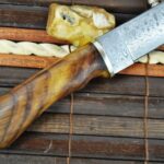 Handcrafted Large Hunting/Bushcraft Knife - Damascus Steel Work of Art - Image 2