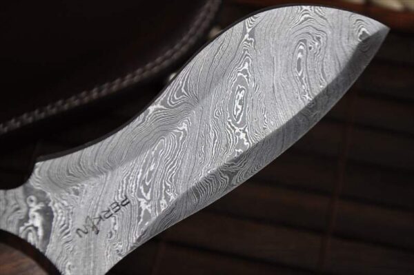 Full Tang Damascus Survival Knife with Leather Sheath - Image 2