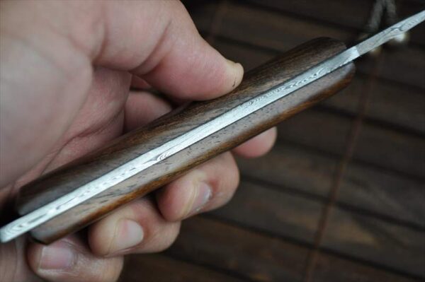 Full Tang Damascus Survival Knife with Leather Sheath - Image 3