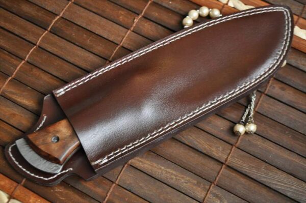 Full Tang Damascus Survival Knife with Leather Sheath - Image 4
