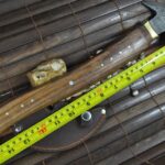 Handmade Damascus Axe with Burl Wood & Steel Pins Handle - Image 4