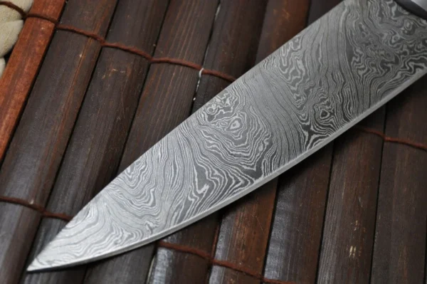 Handmade Damascus Chopper Knife with Buffalo Horn Handle - Image 2