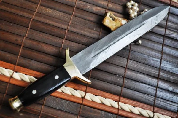 Handmade Damascus Double Edge Mini Sword - Image 5