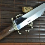Beautiful Handmade Hunting Bowie Knife with 440c Steel & Burl Wood - Image 2